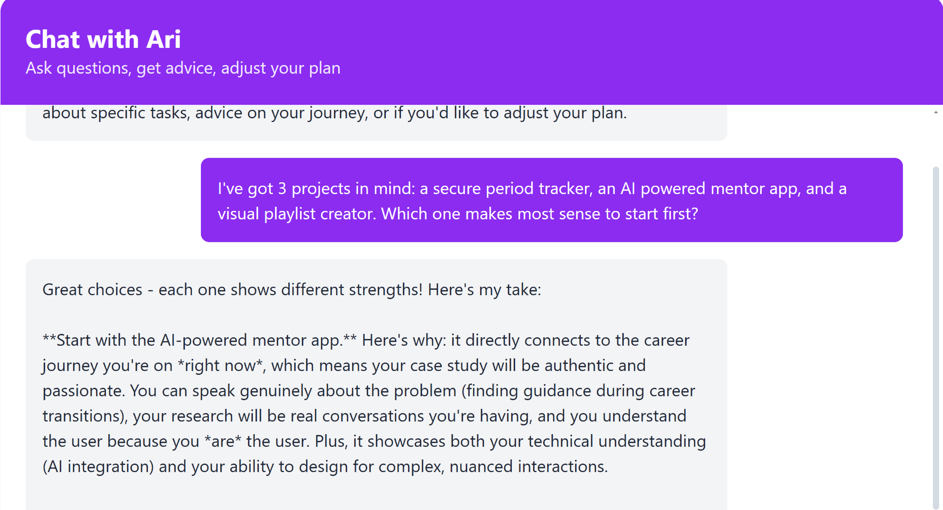 Chat with Ari screenshot